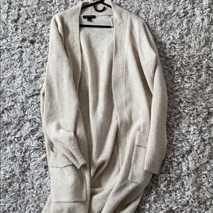 Long tan/cream Ann Taylor Cardigan